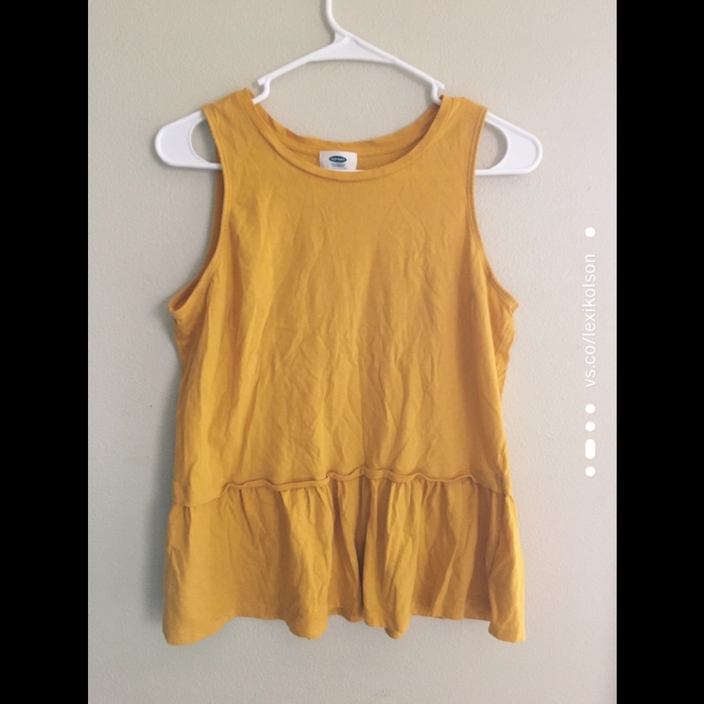 old navy mustard yellow tank